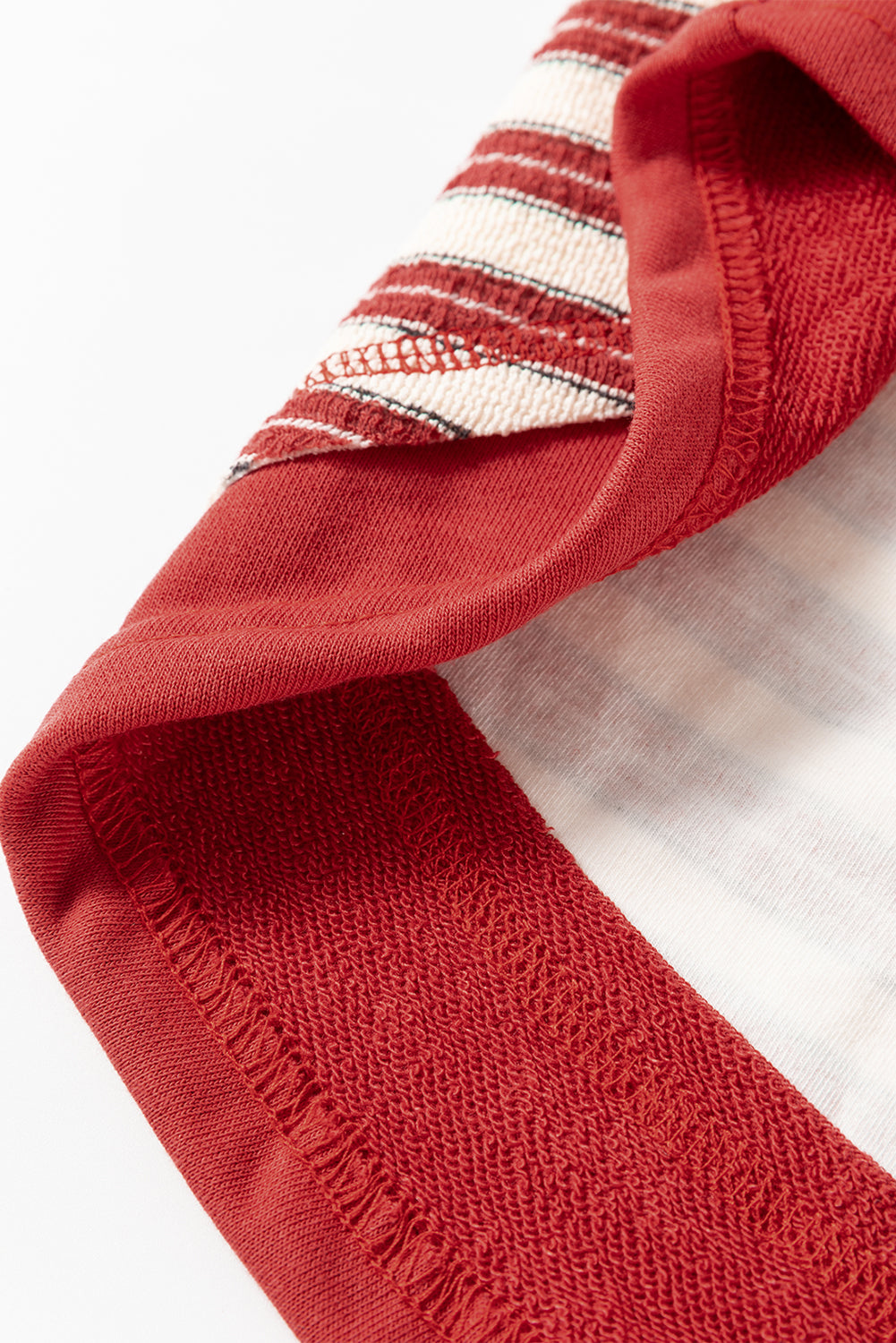 Red Stripe Collared V Neck Drop Shoulder