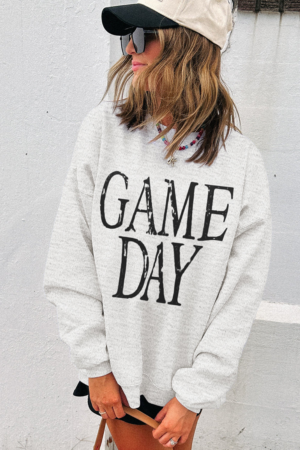 Black GAME DAY Vintage Washed Baggy Sweatshirt