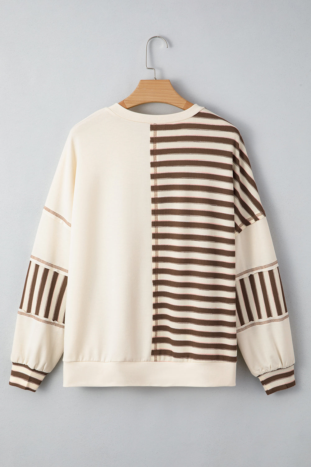 Pink Striped Oversized Pullover Top