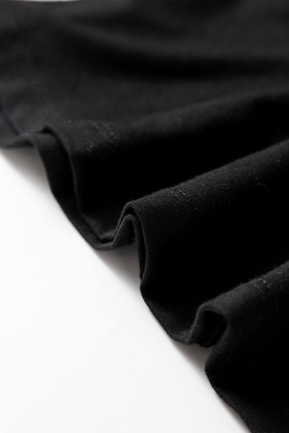 Black Solid Color Long Sleeve Slim Fit Top
