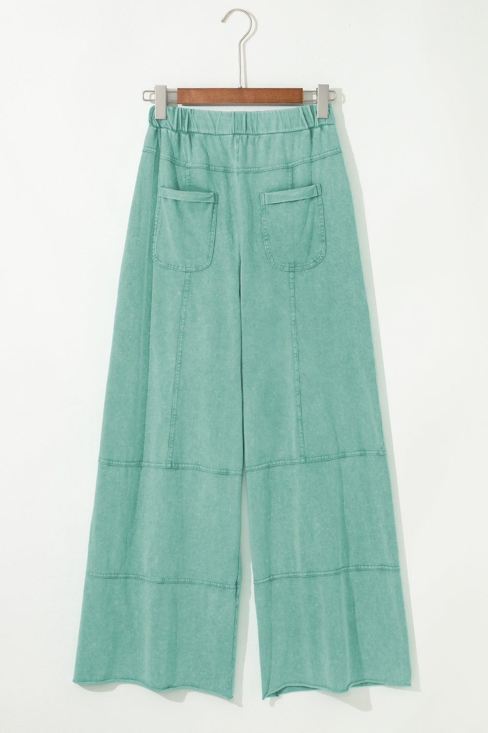 Black Exposed Seam Wide Leg Pants