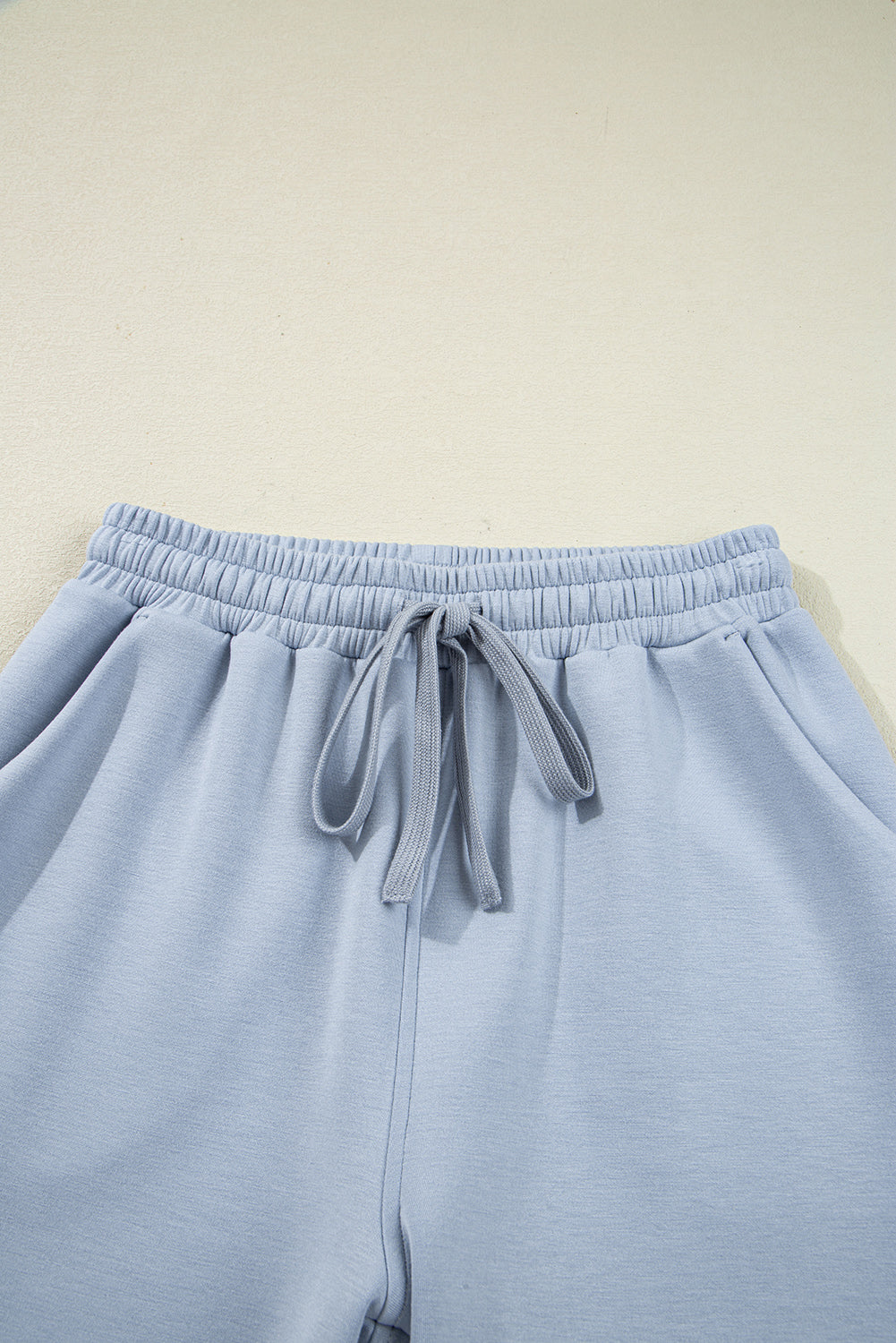 Blue Half Zip Thumbhole Sleeve Hoodie Active Pants 2pcs Outfit