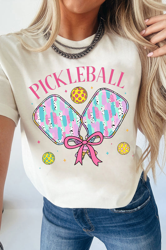 White PICKLEBALL Graphic T Shirt