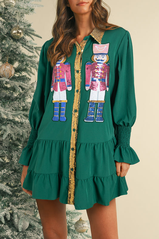 Evergreen Nutcracker Short Dress