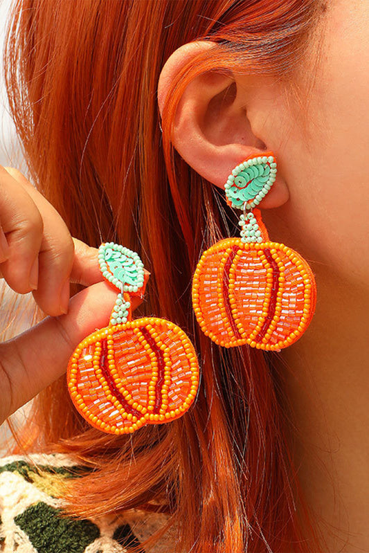 Orange Halloween Pumpkin Earrings