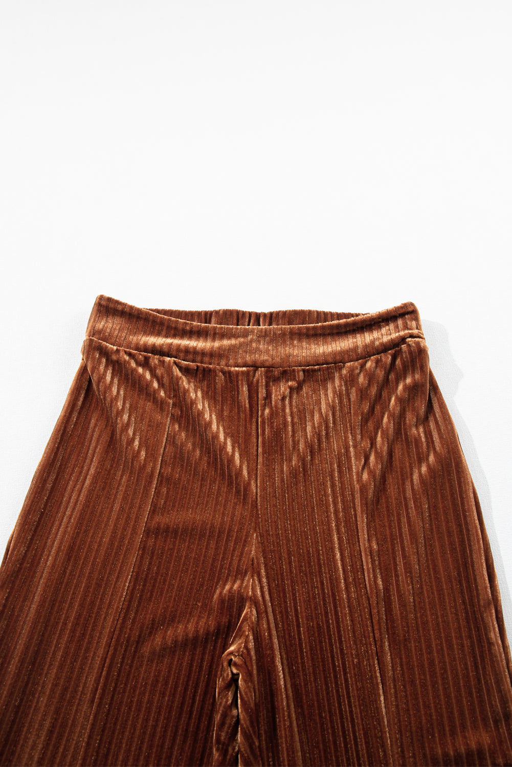 Chestnut Solid Color High Waist Flare Pants