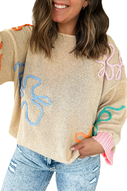 Jet Stream Flower Loose Sweater