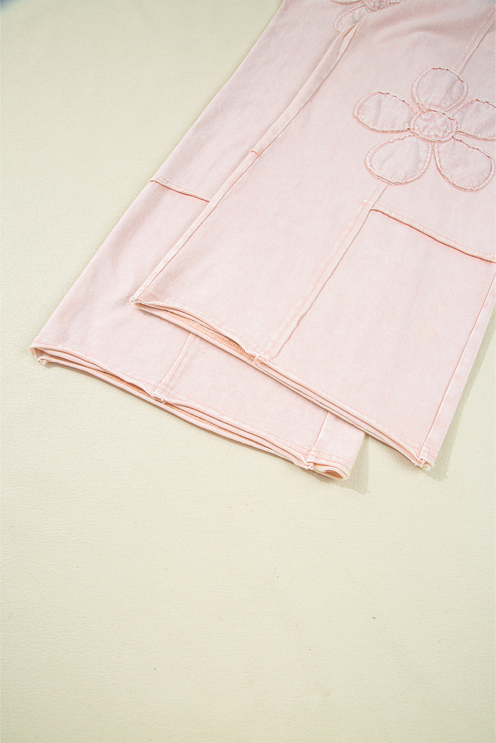 Pink Flower Cropped Wide Leg Pants