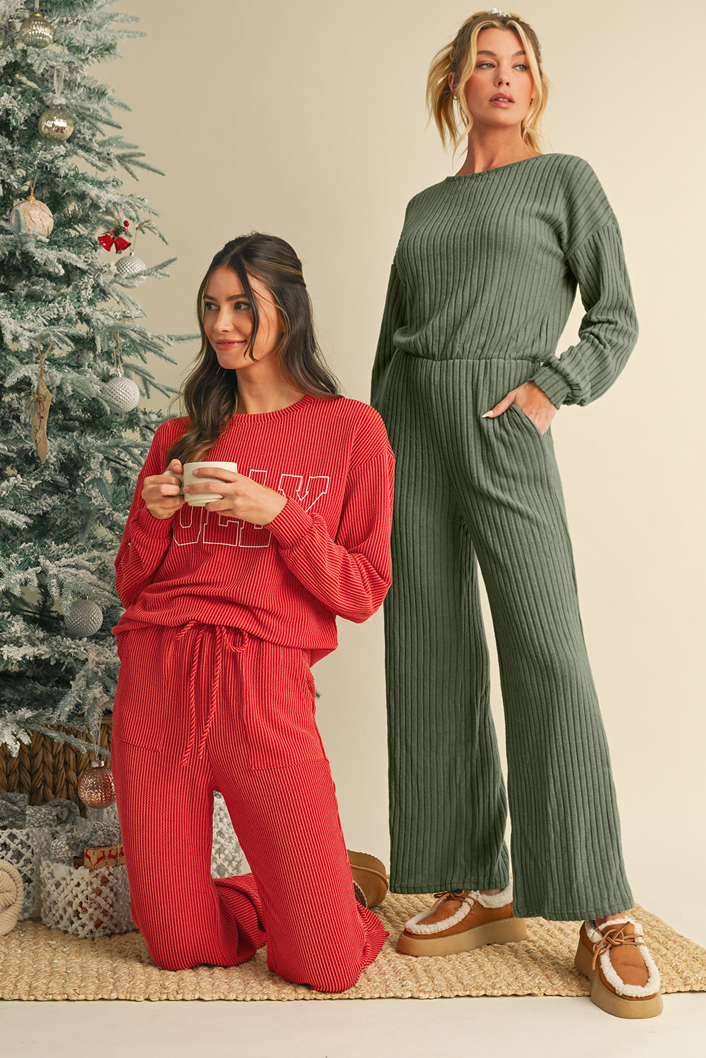 Evergreen JOLLY Long Sleeve Top and Pockets Pants Set
