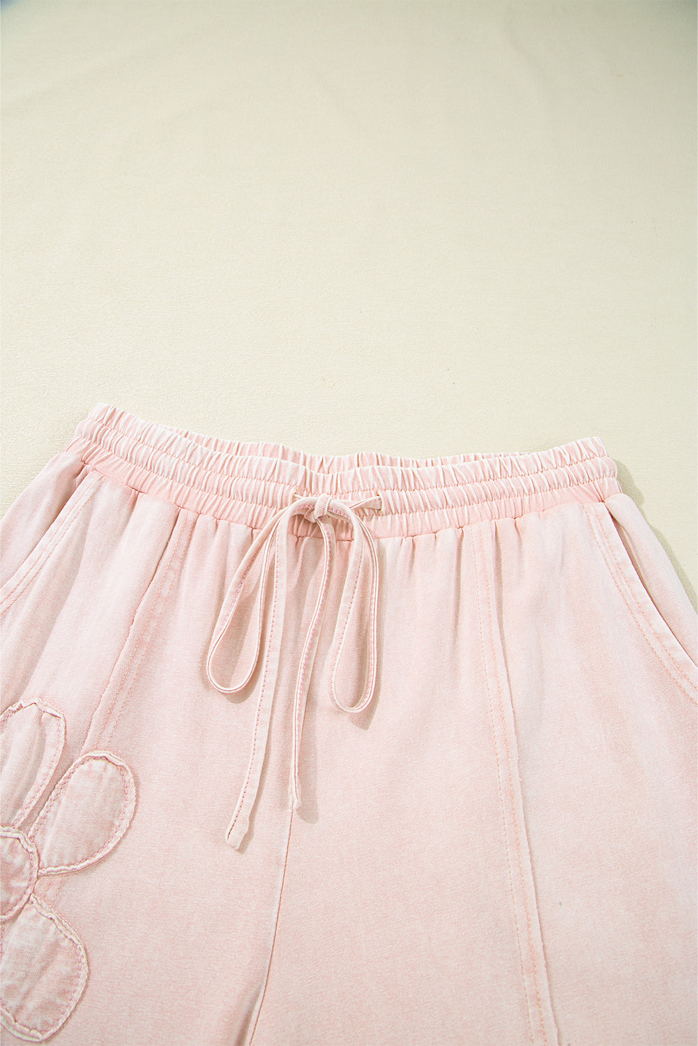 Pink Flower Cropped Wide Leg Pants