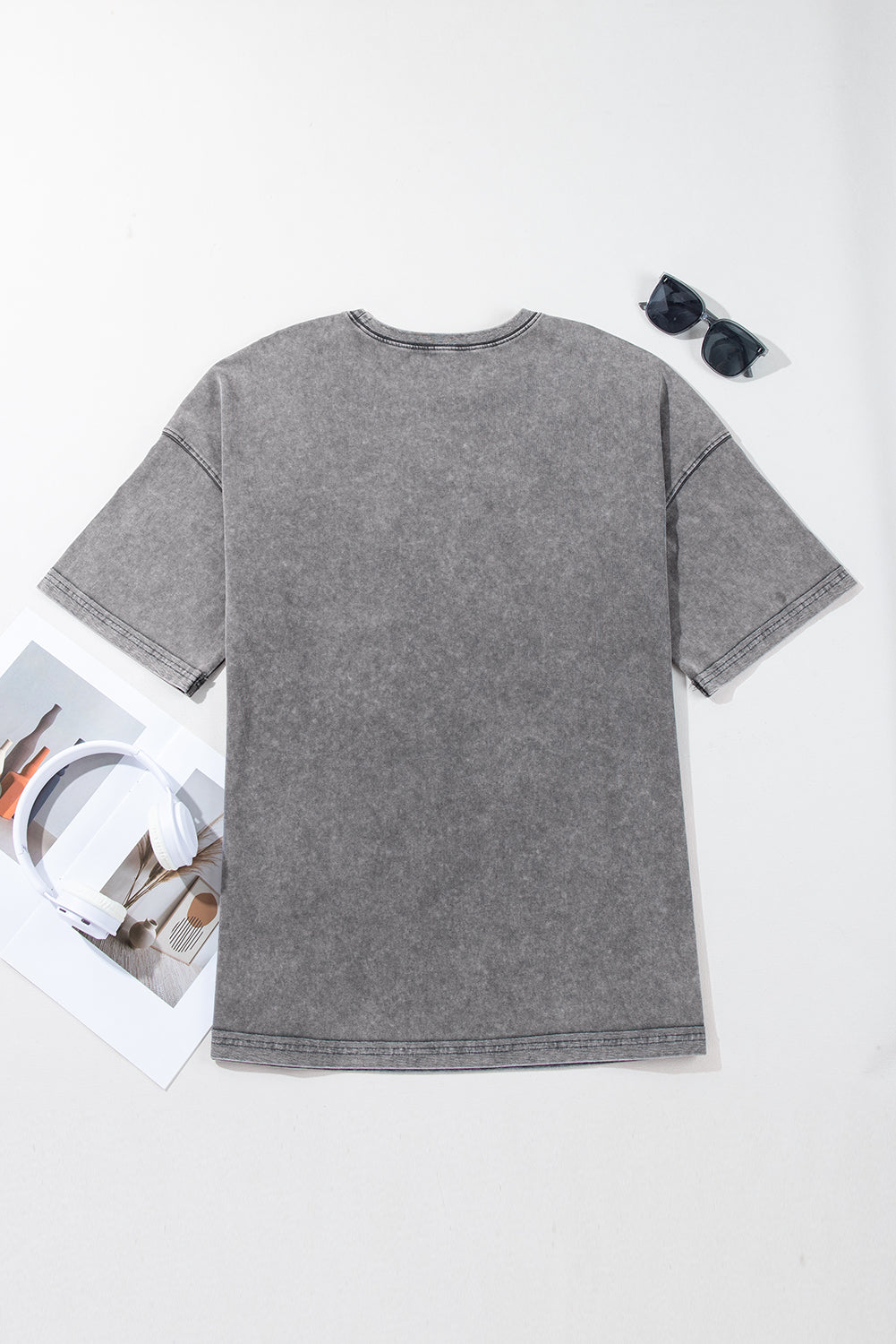 Gray Half Sleeve Vintage T Shirt