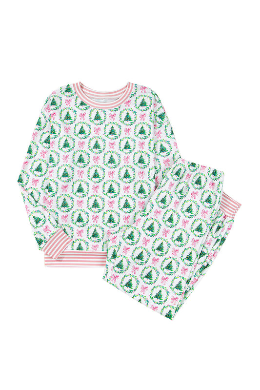 Christmas Tree Print 2pcs Lounge Set