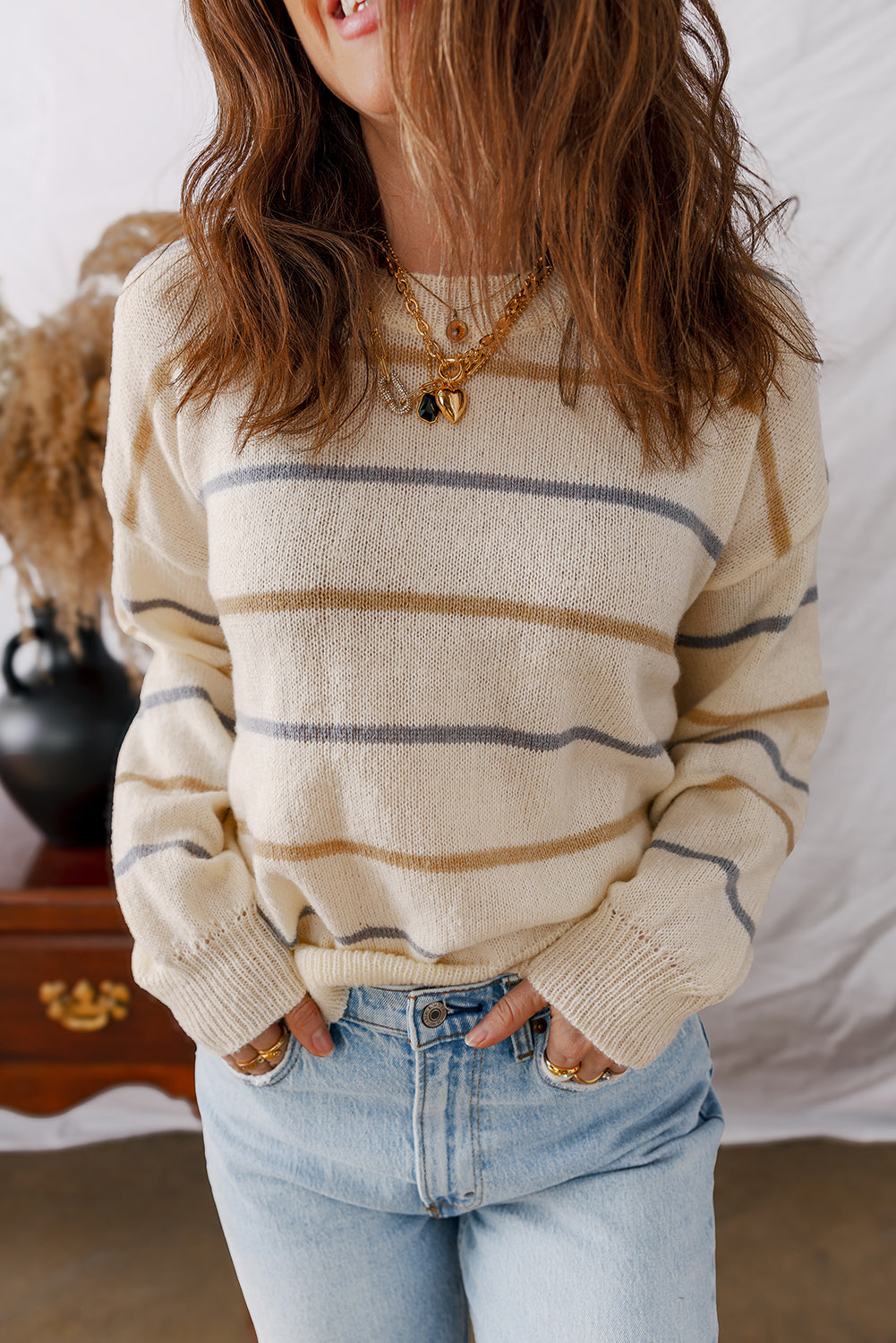 Brown Striped Sweater
