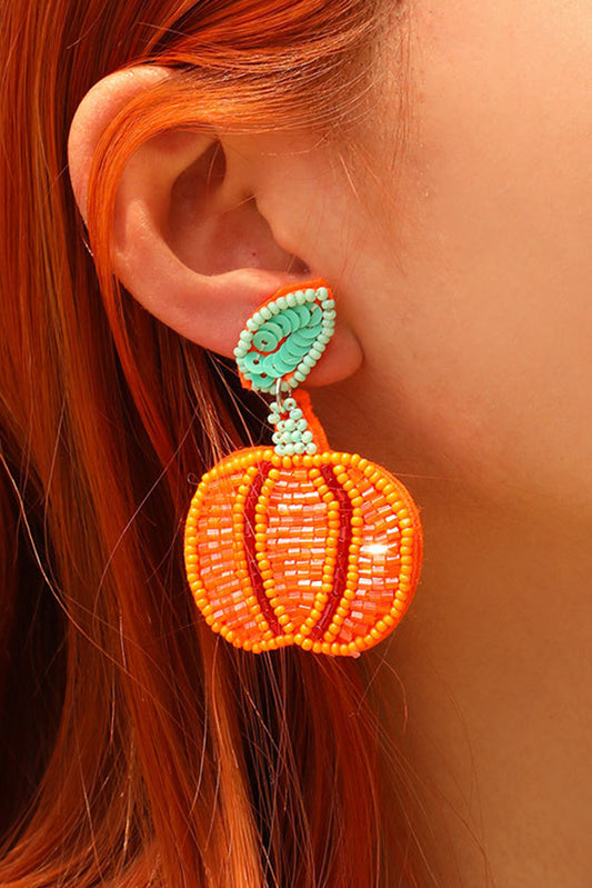 Orange Halloween Pumpkin Earrings