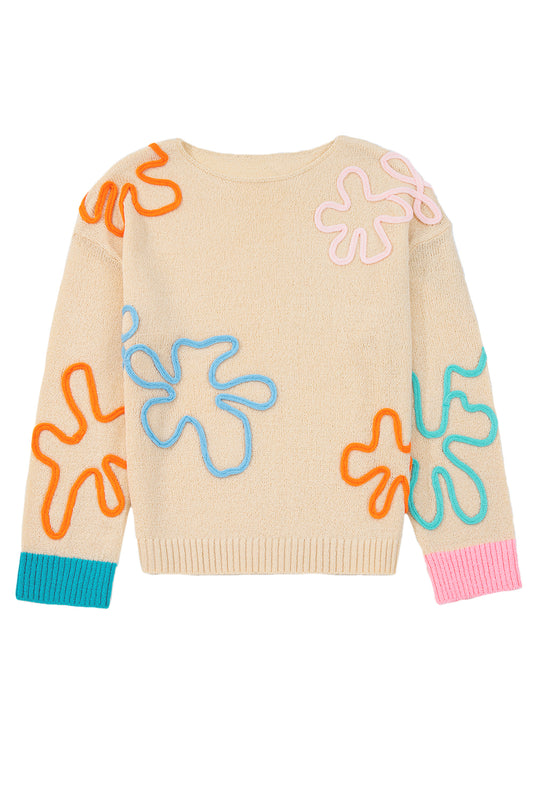Jet Stream Flower Loose Sweater
