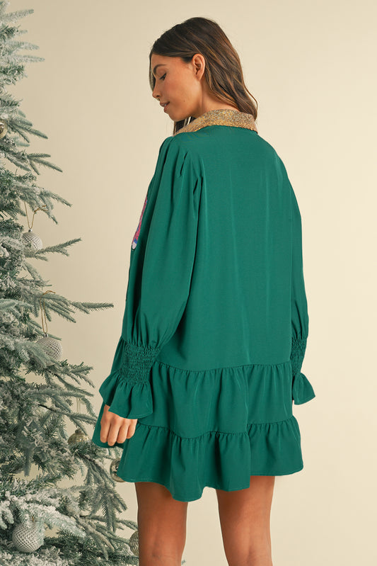 Evergreen Nutcracker Short Dress