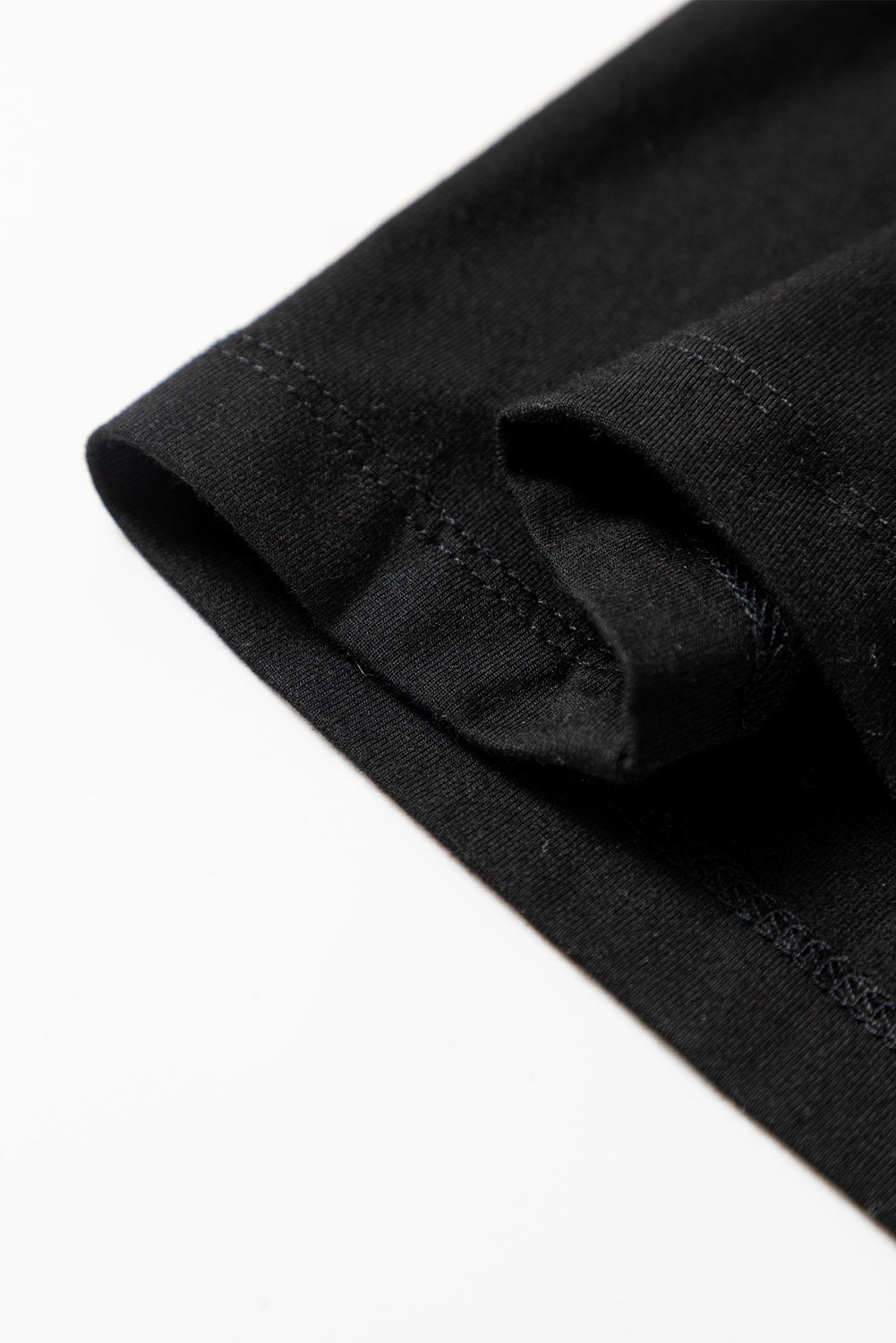 Black Solid Color Long Sleeve Slim Fit Top