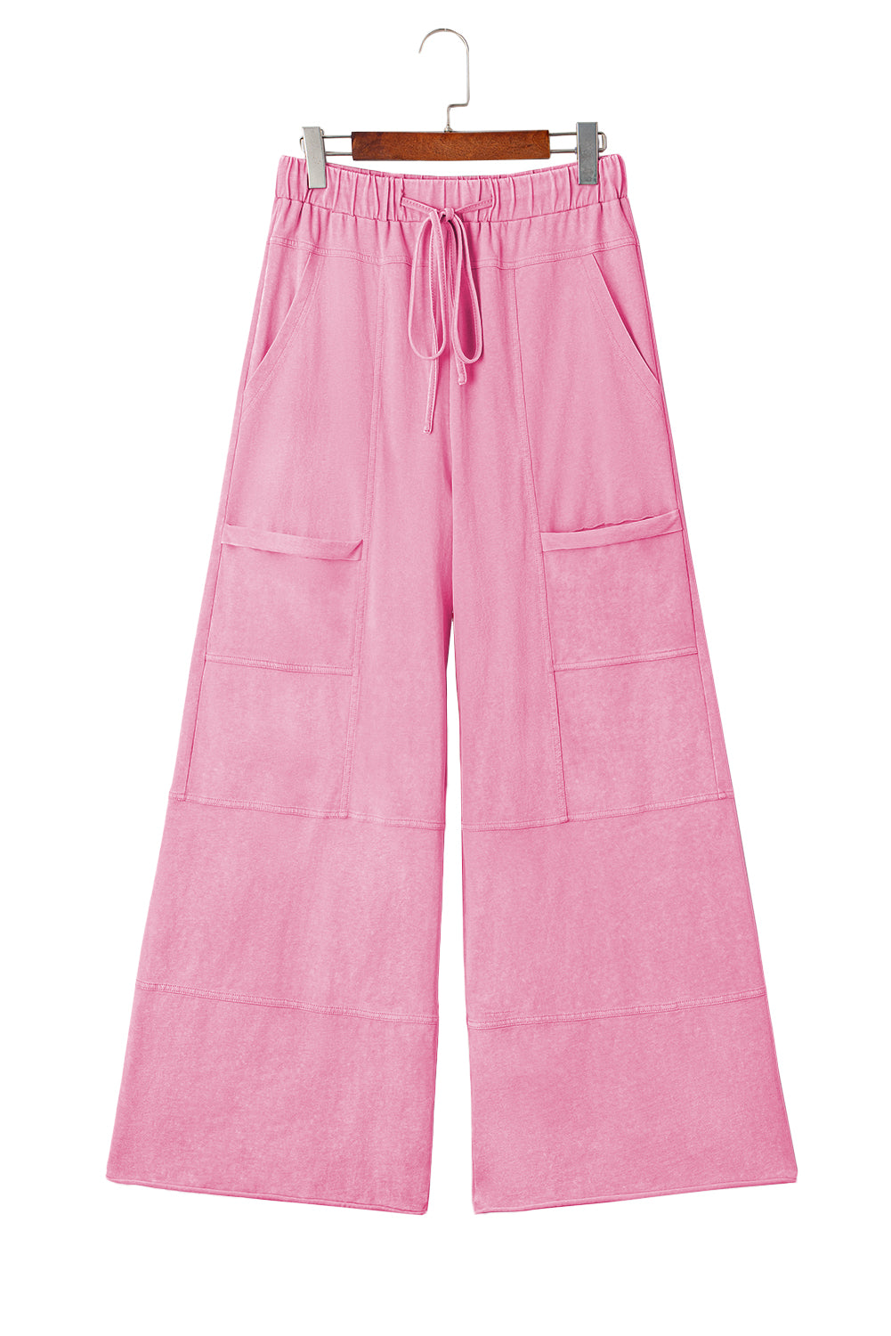 Black Exposed Seam Wide Leg Pants