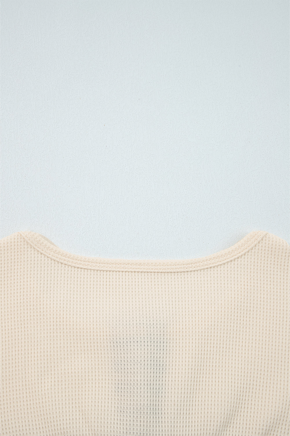 Beige Waffle Stripe Plaid Top