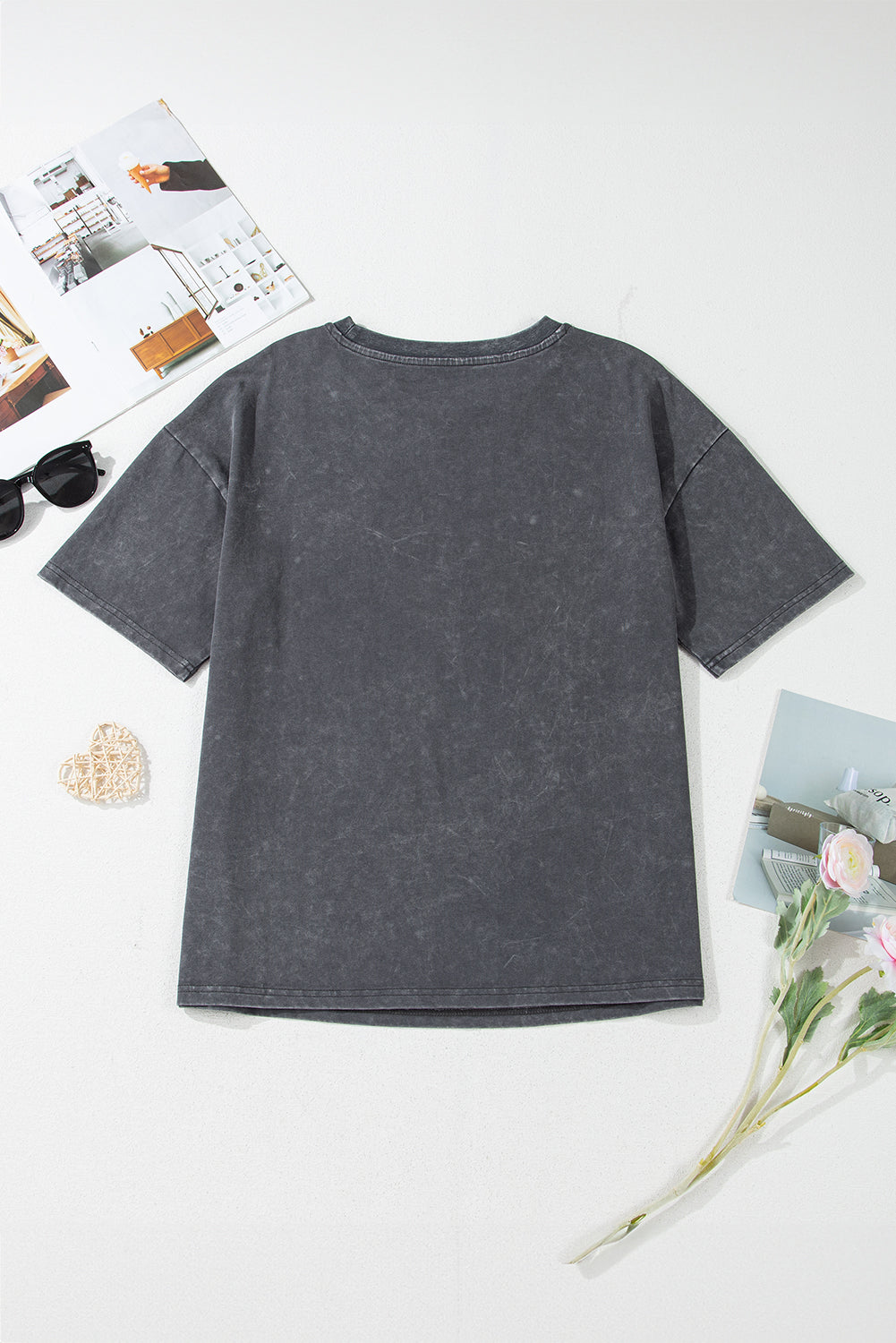 Dark Grey Kindness Butterflies Loose Tee