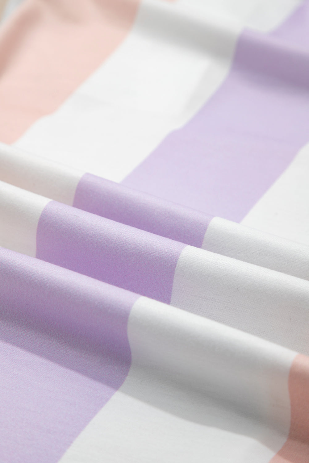 Purple Striped Colorblock High Waist Wide Leg Pants
