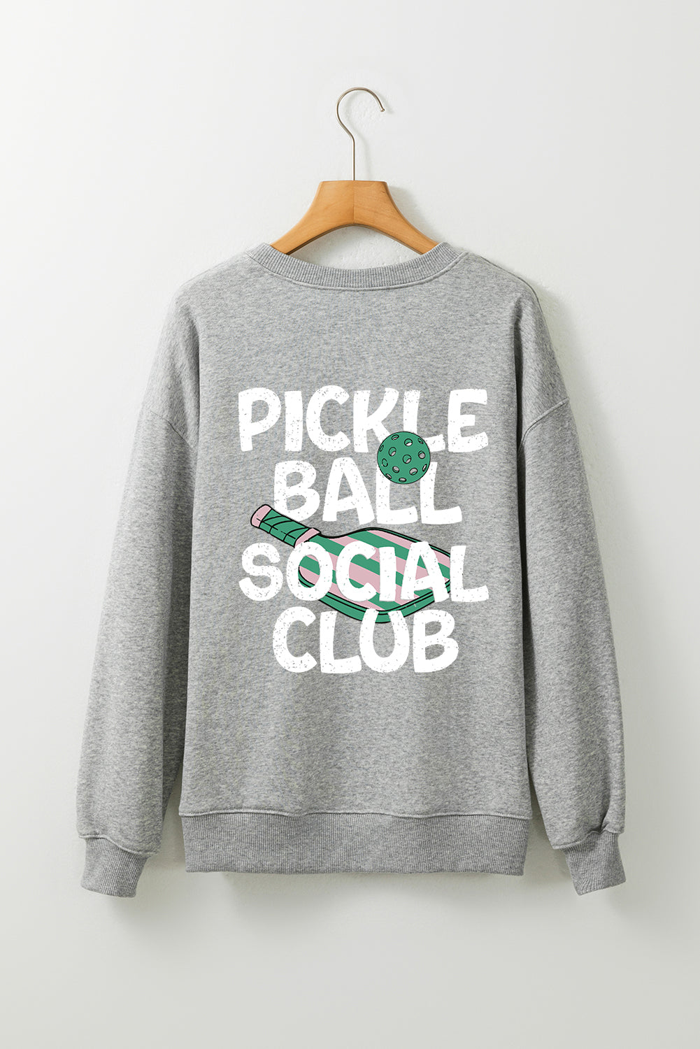 Gray PICKLE BALL SOCIAL CLUB Game Day Graphic Sweatshirt