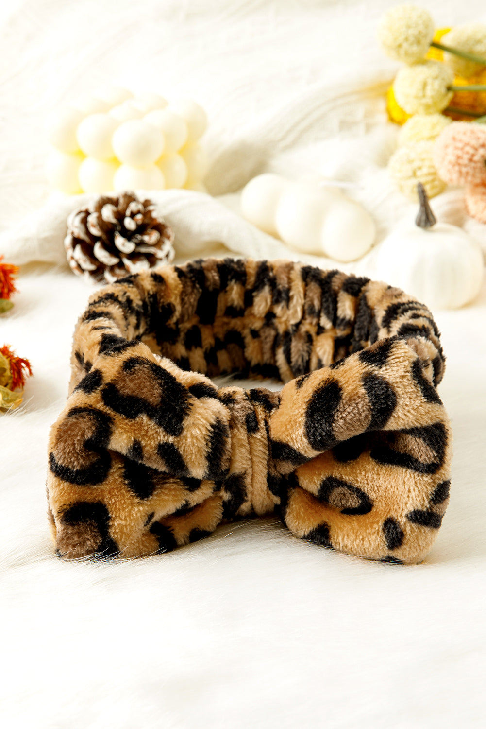 Thai Curry Leopard Print Soft Bow Headband