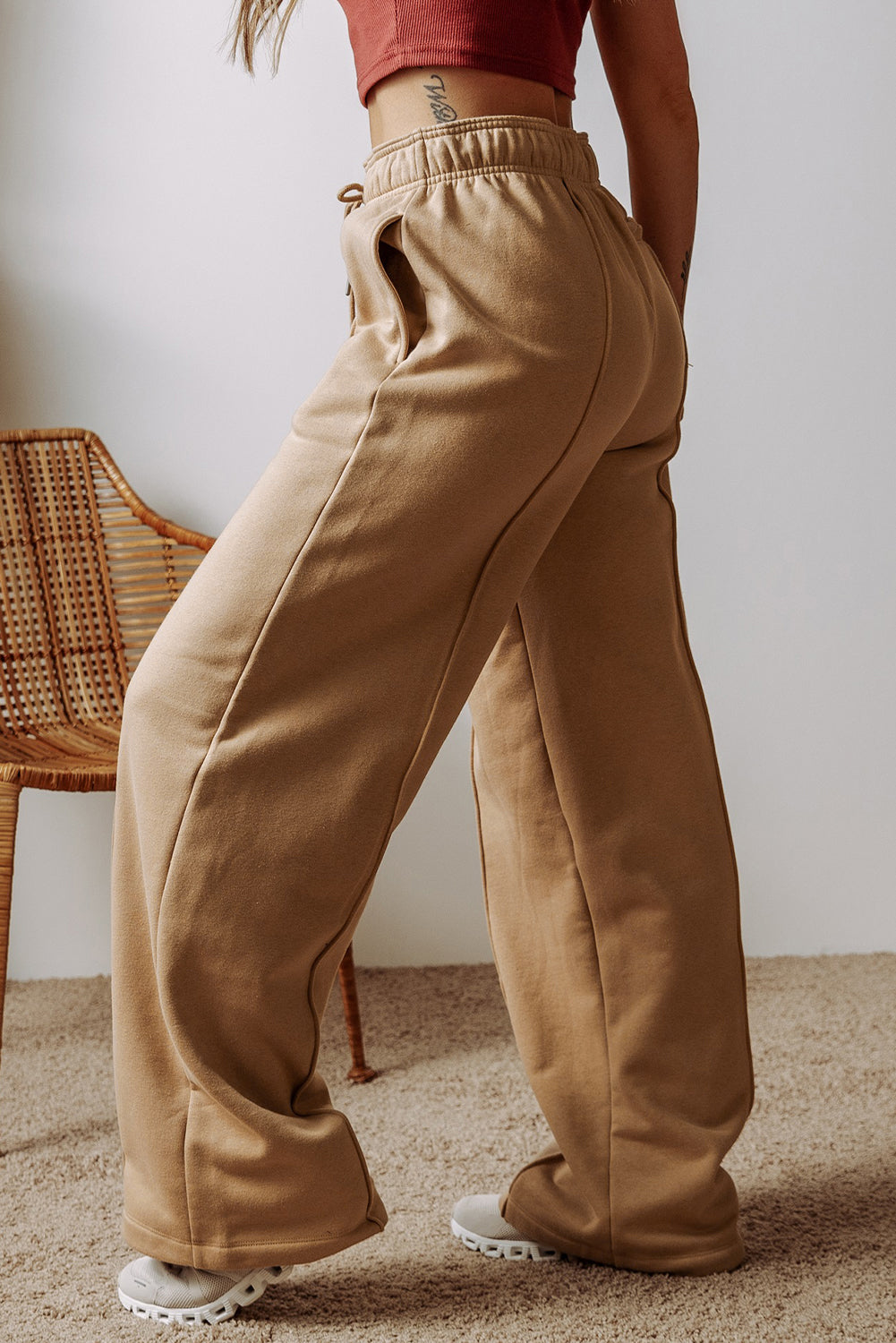 Smoke Gray High Waist Wide Leg Pants