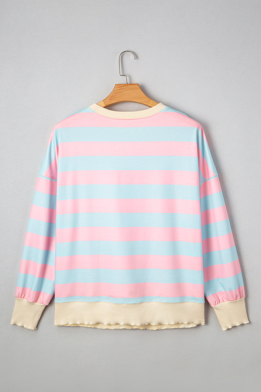 Sky Blue Stripe Plus Size Sweatshirt