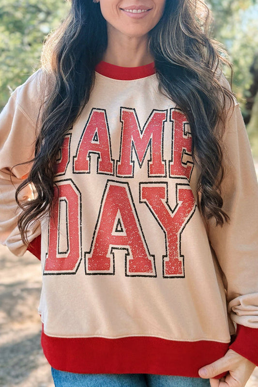 Oatmeal GAME DAY Baggy Sweatshirt
