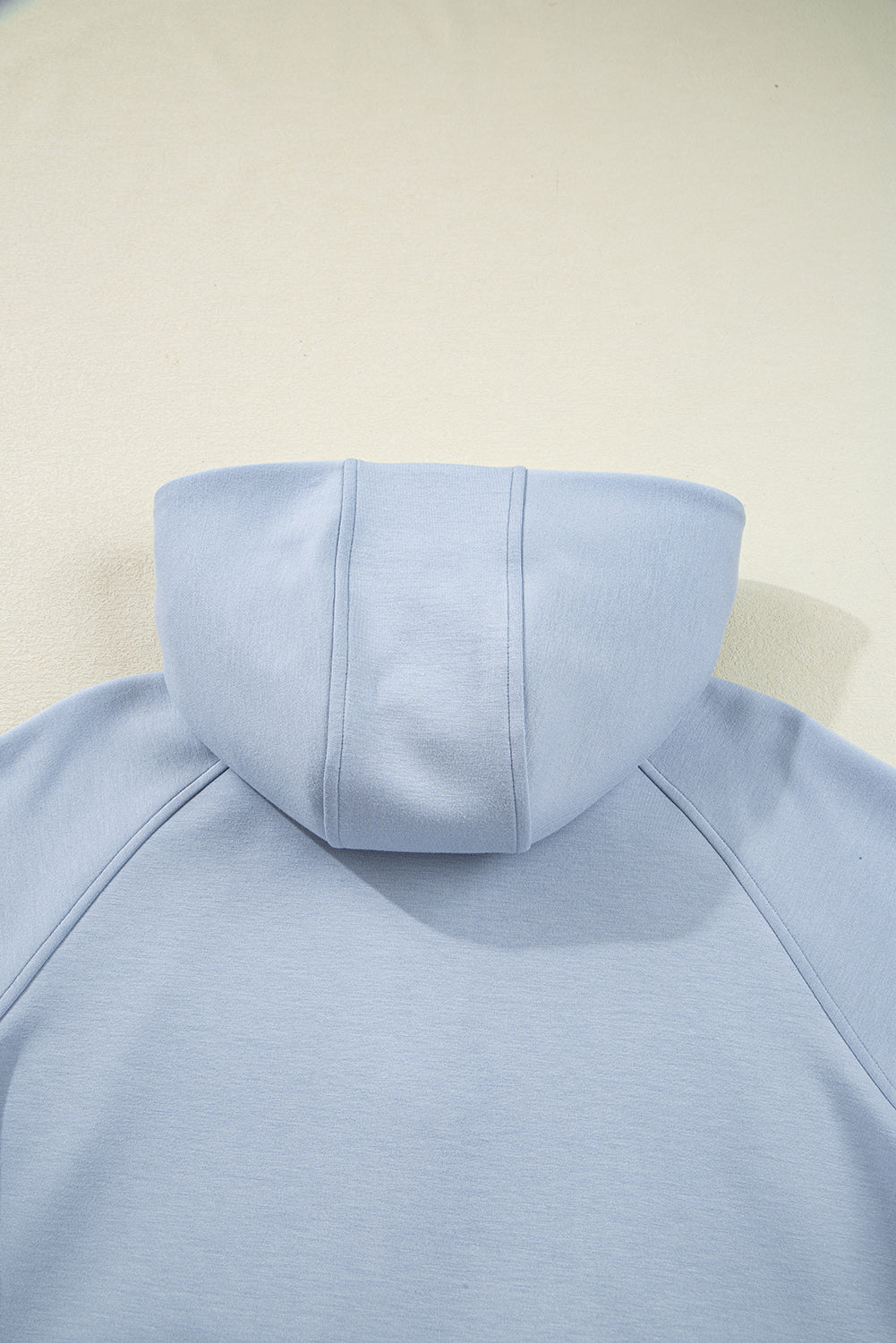 Blue Half Zip Thumbhole Sleeve Hoodie Active Pants 2pcs Outfit