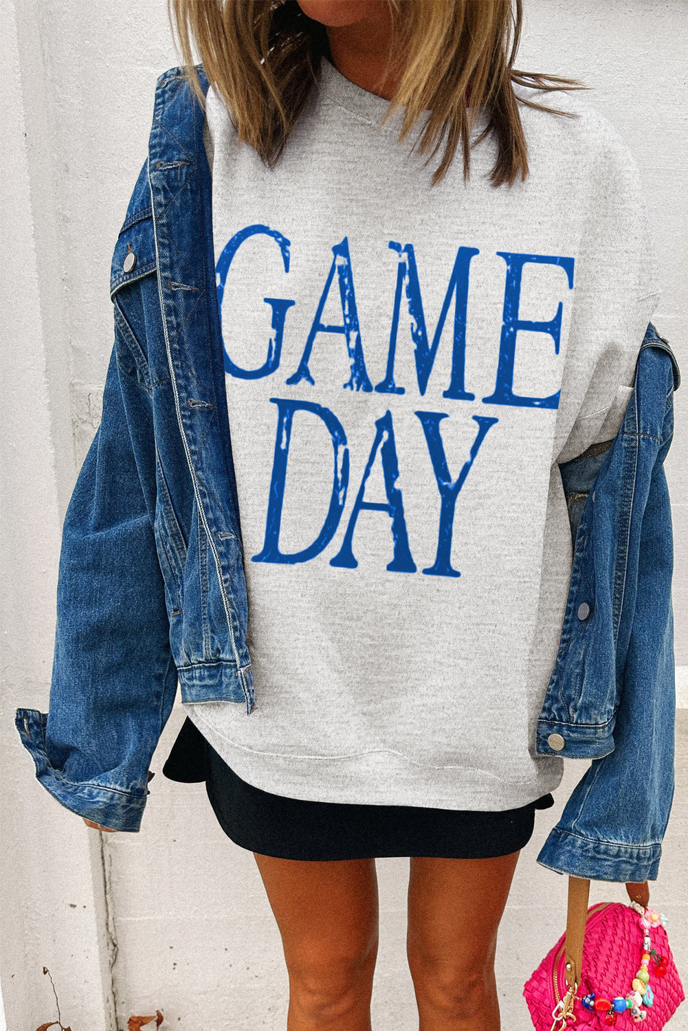 Black GAME DAY Vintage Washed Baggy Sweatshirt