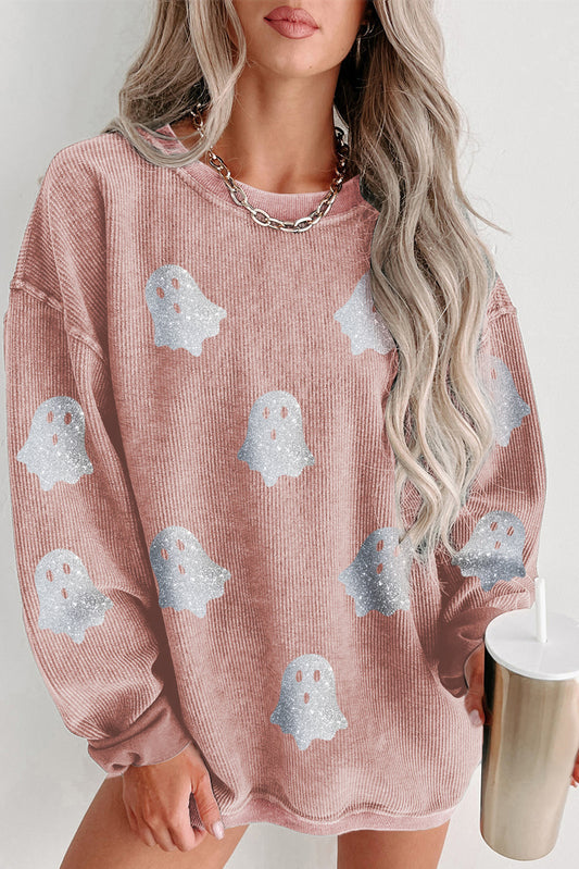 Pink Halloween Loose Sweatshirt