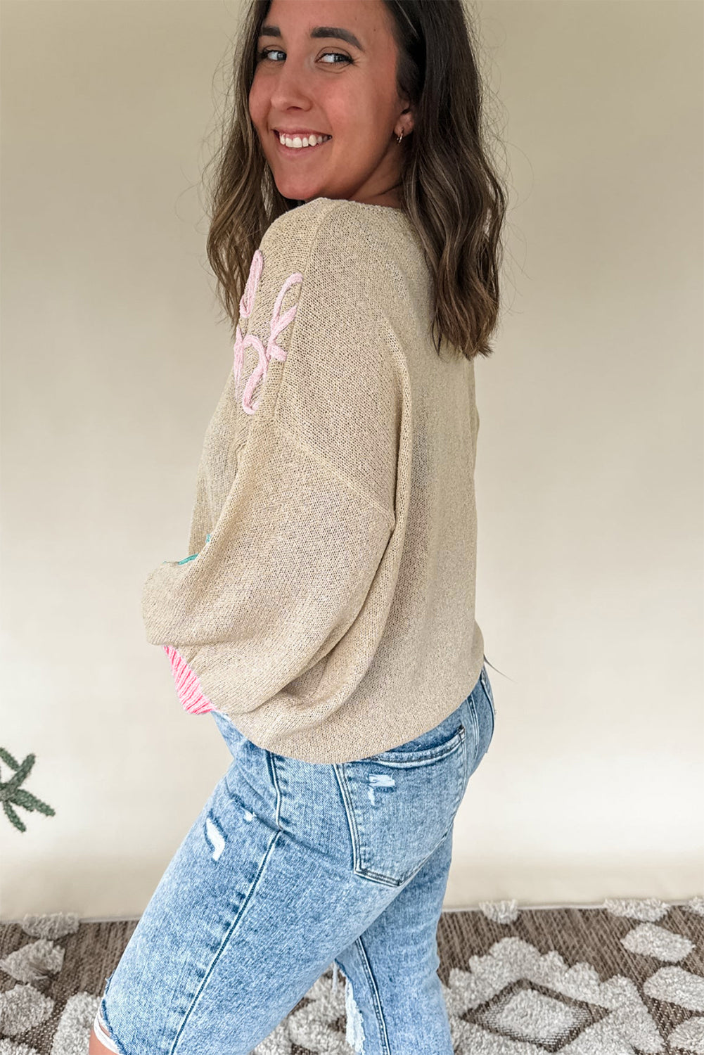 Jet Stream Flower Loose Sweater
