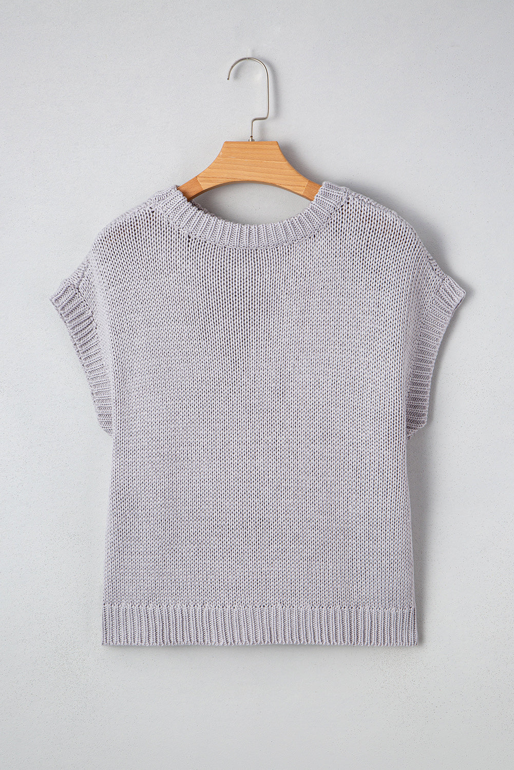 Light Grey Bowknot Cap Sleeve Sweater