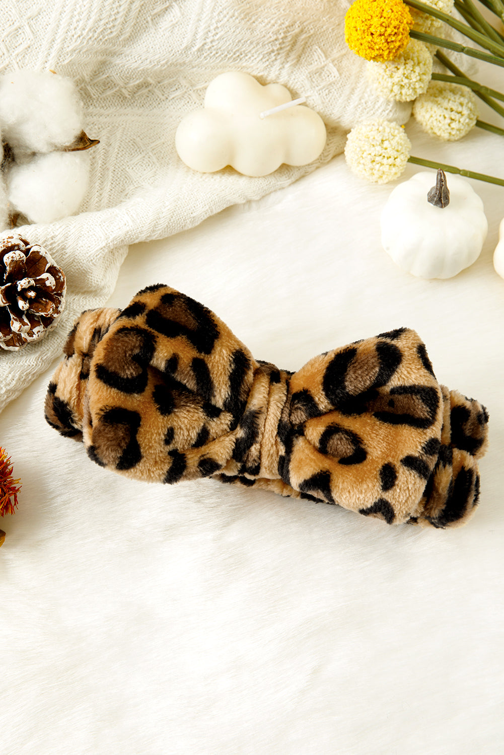 Thai Curry Leopard Print Soft Bow Headband