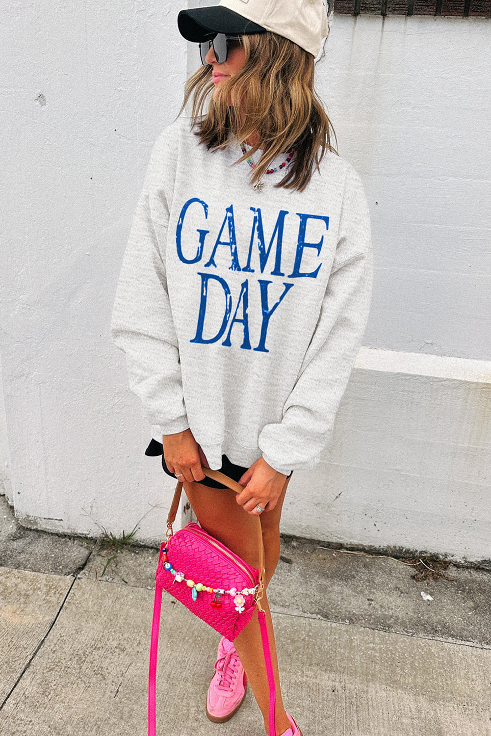 Black GAME DAY Vintage Washed Baggy Sweatshirt