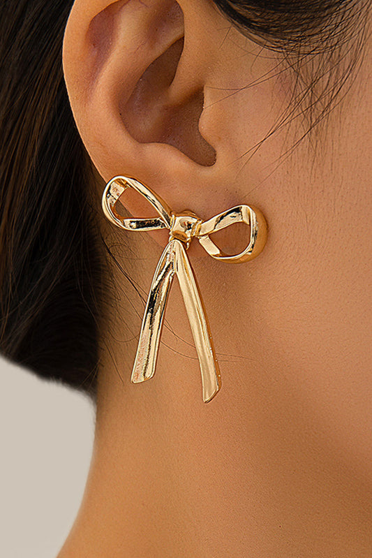Gold Bowknot Alloy Minimalist Earrings