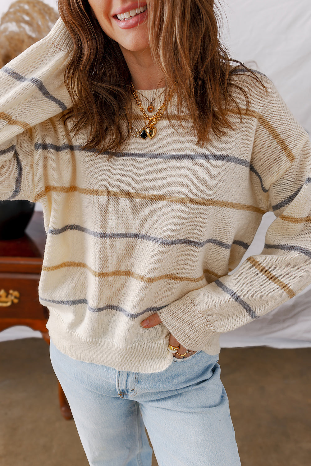 Brown Striped Sweater