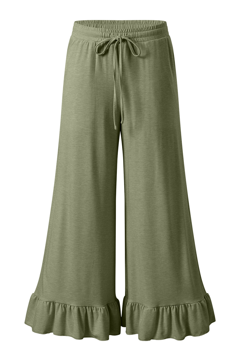 Dune Solid Color Ruffle Wide Leg Pants