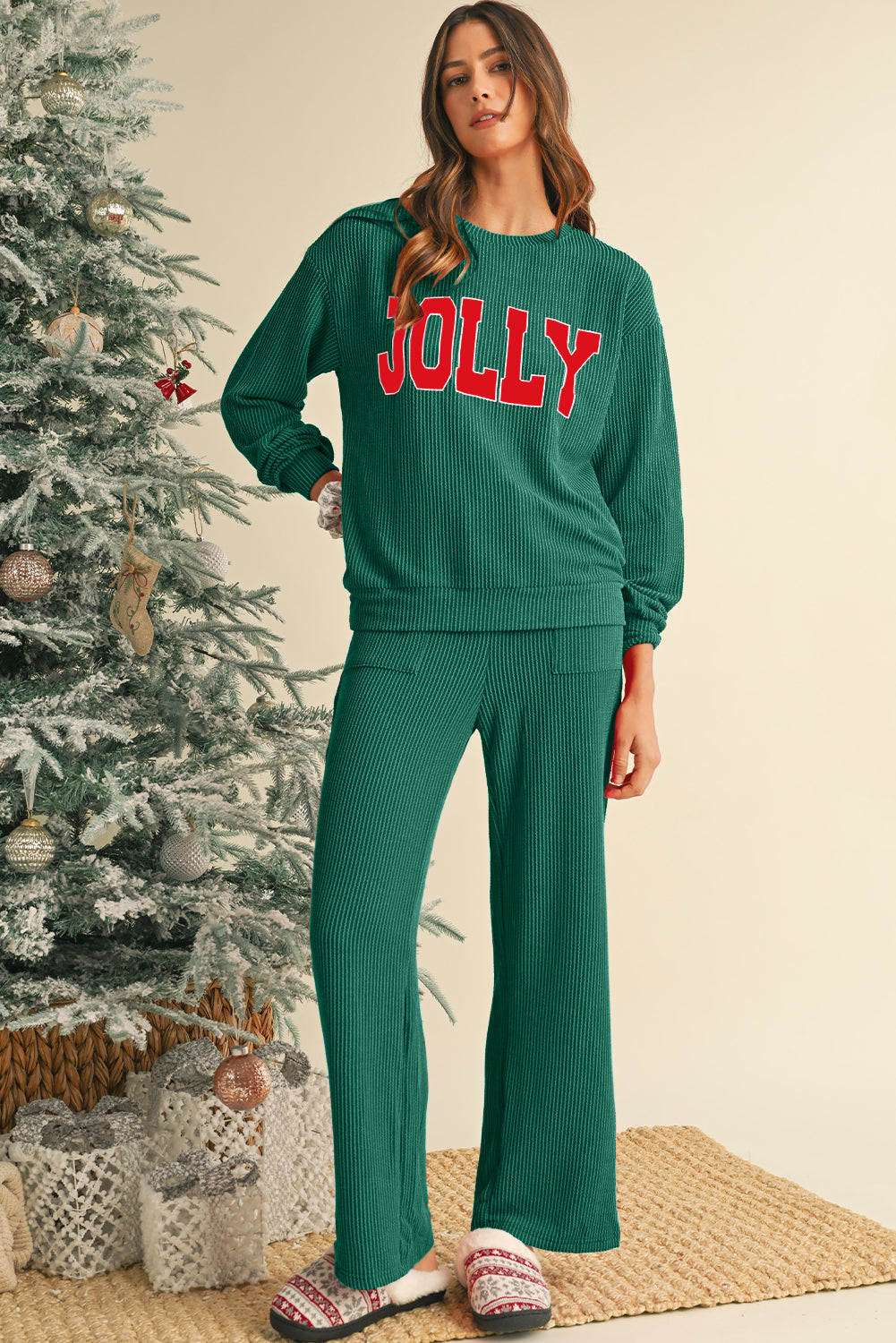 Evergreen JOLLY Long Sleeve Top and Pockets Pants Set