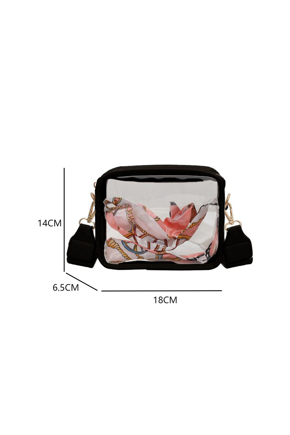 White PU Leather Strap Clear PVC Crossbody Bag