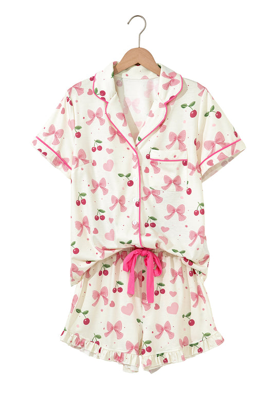 Cherry Print Pajama Set
