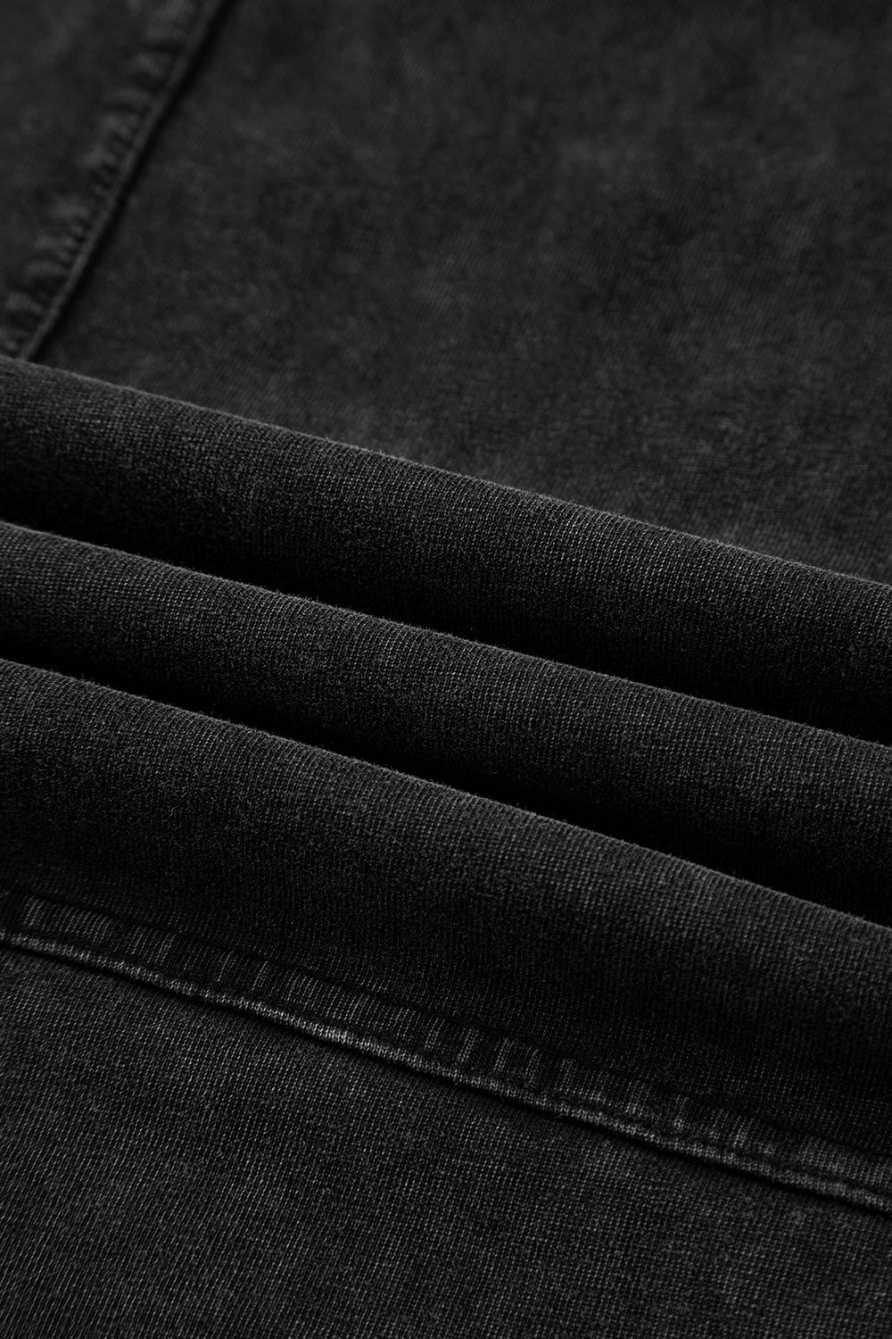 Black Exposed Seam Wide Leg Pants