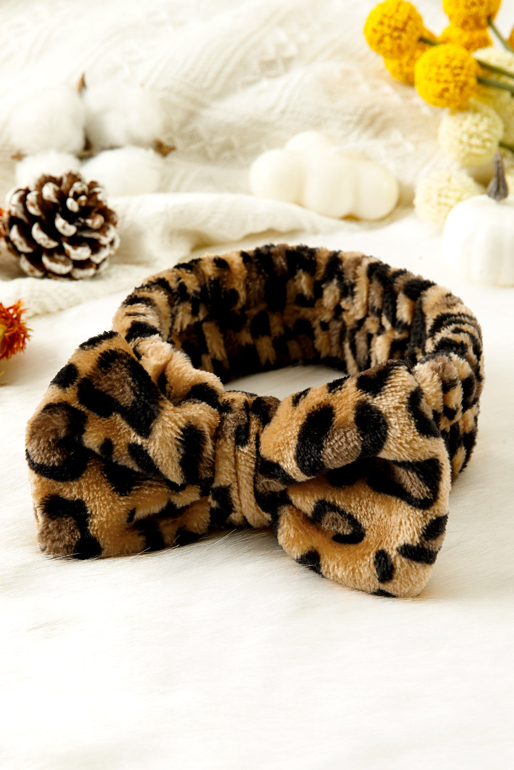 Thai Curry Leopard Print Soft Bow Headband