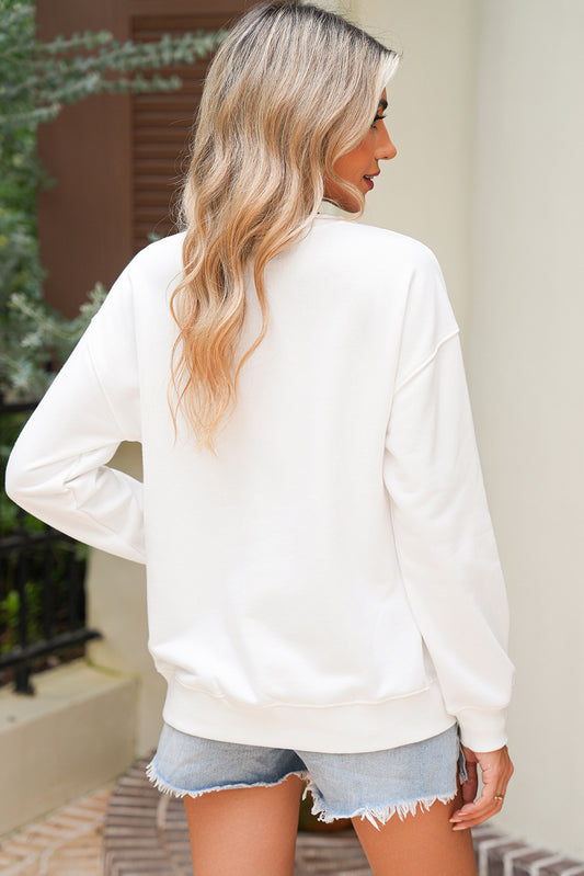 White Fall Bow Pumpkin Graphic Sweatshirt