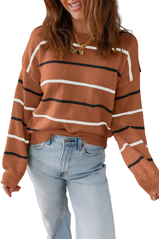 Brown Striped Sweater