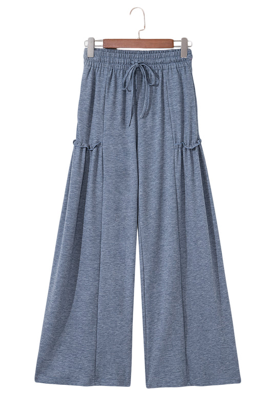 High-rise Frill Detail Wide Leg Loose Pants
