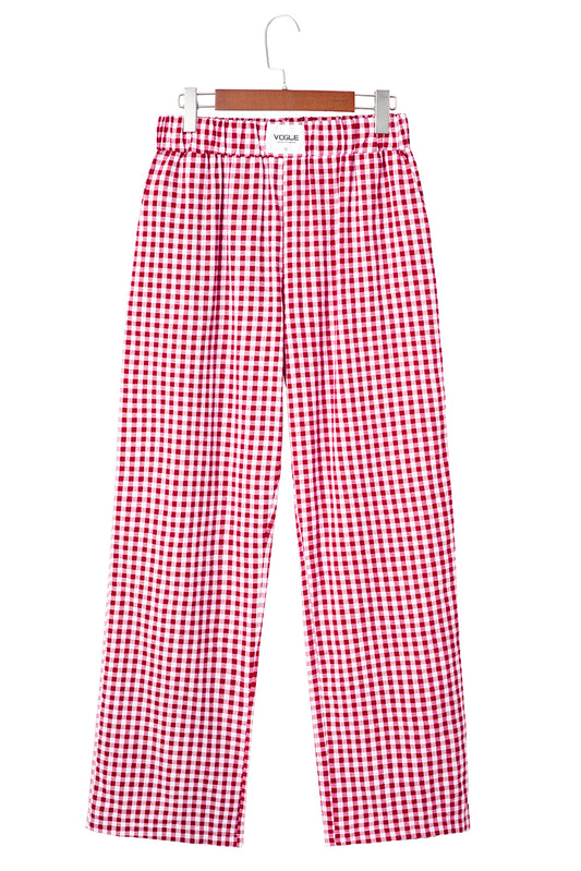 Red Casual Loose Pants
