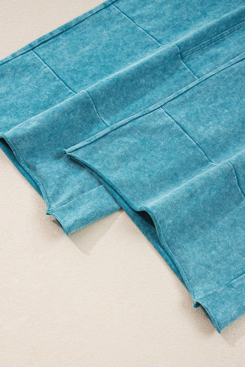 Lapis High Waist Raw Hem Pants